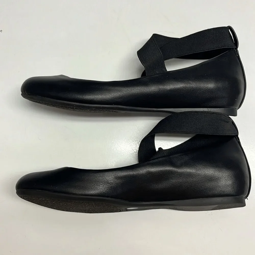 Jessica Simpson Black Criss Cross Ankle Ballet Rounded Toe Flats- 6.5M